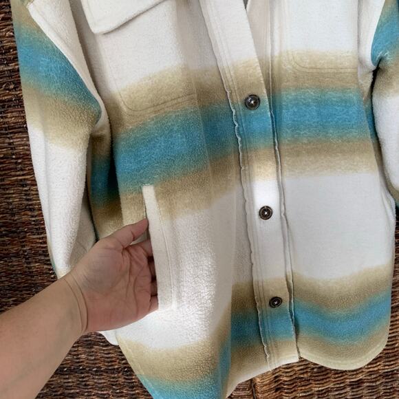 FREE PEOPLE Ruby West Coast Shirt Jacket Shacket sz Medium Oversized Heavyweight - Picture 10 of 16